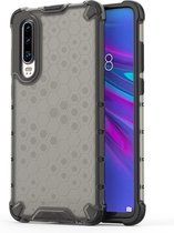 Schokbestendige honingraat pc + tpu beschermhoes voor Huawei P30 (grijs)