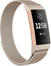 Shop4 - Fitbit Charge 3 Bandje - Small Metaal Vintage Goud