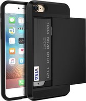 Apple iPhone 6 - iPhone 6s Backcover - Zwart - Pasjeshouder - Portemonnee hoesje