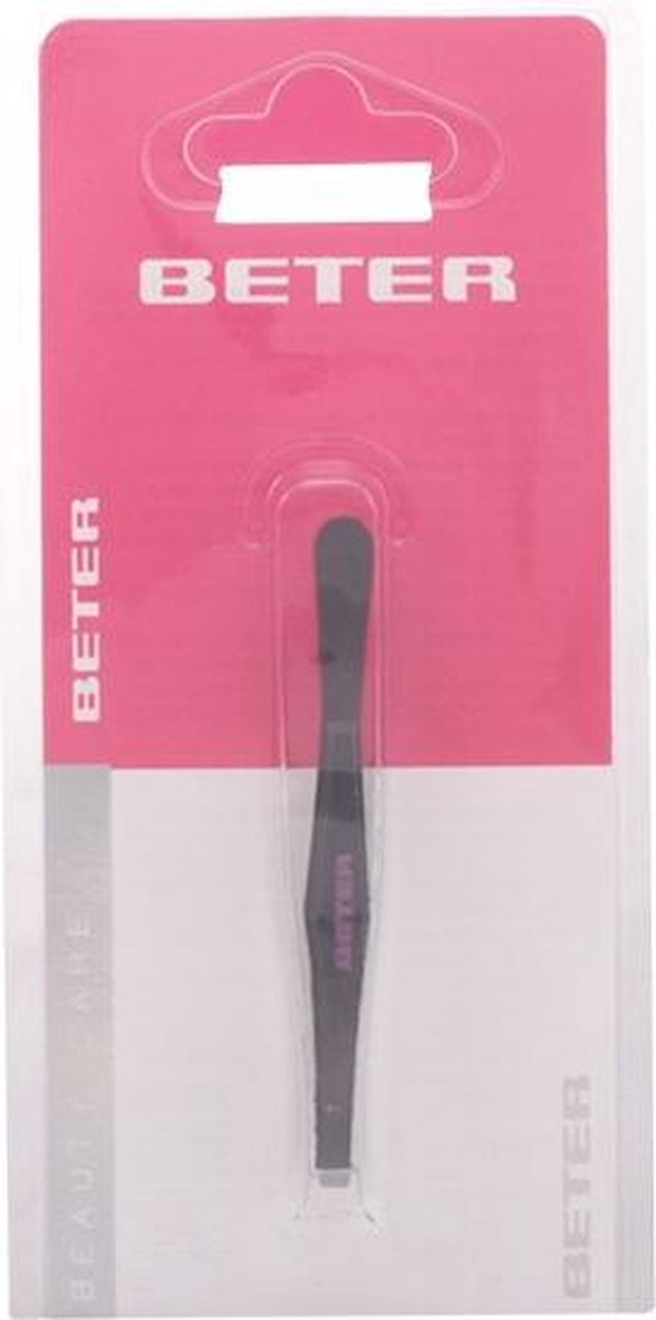 Beter - TWEEZERS with straight tip black steel 1 pz