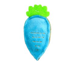 Crazy Cat Carrot vol met Madnip – Kattenspeelgoed – Dieren speelgoed met kattenkruid – Kattenspeeltje met Madnip – Knuffel kat stimuleert jachtinstinct – 9 cm – Blauw en Groen