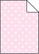 Proefstaal ESTAhome behang stippen zacht roze en wit - 115846 - 26,5 x 21 cm