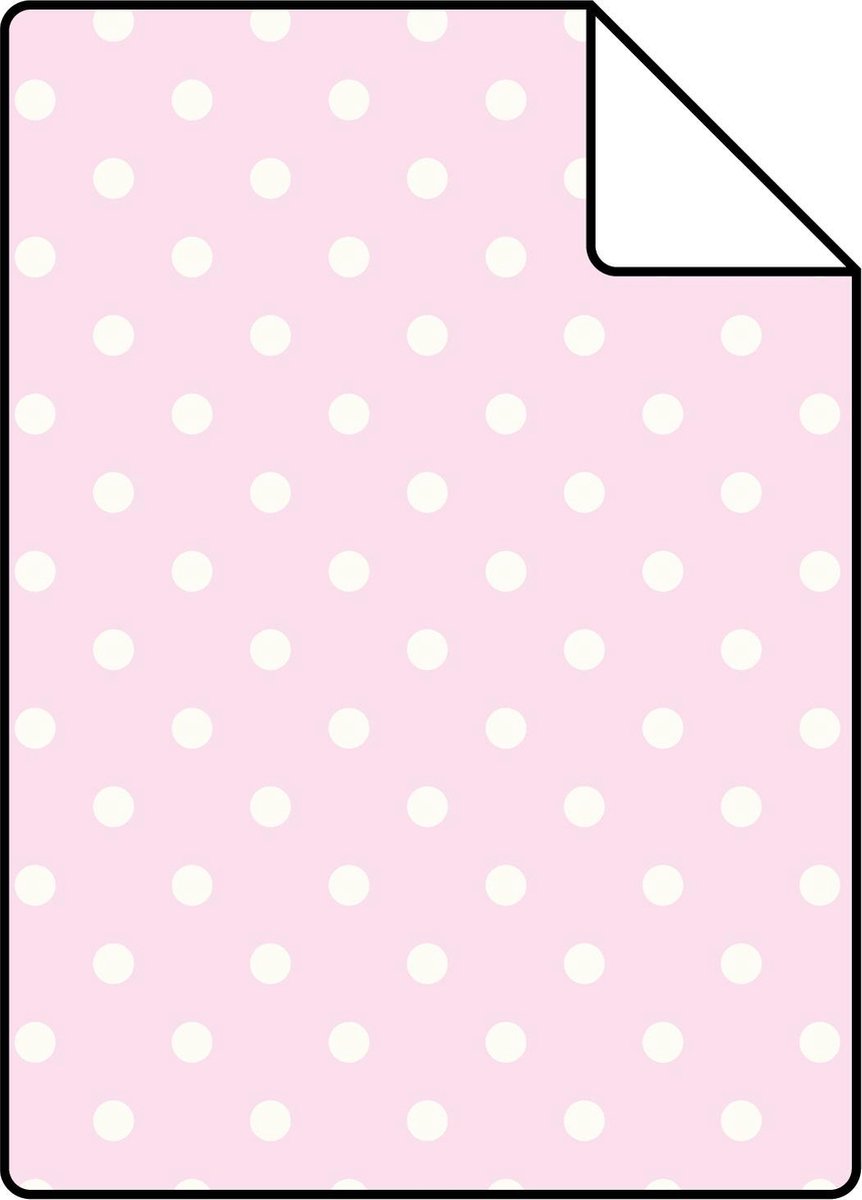 ESTAhome A4 proefstaal van behang kleine stippen zacht roze en wit - 115846 - 21 x 26 cm