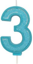 Sparkle Blue Numeral Candle 3
