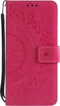 Shop4 - iPhone SE (2022) / SE (2020) / 8 / 7 Hoesje - Wallet Case Mandala Patroon Roze