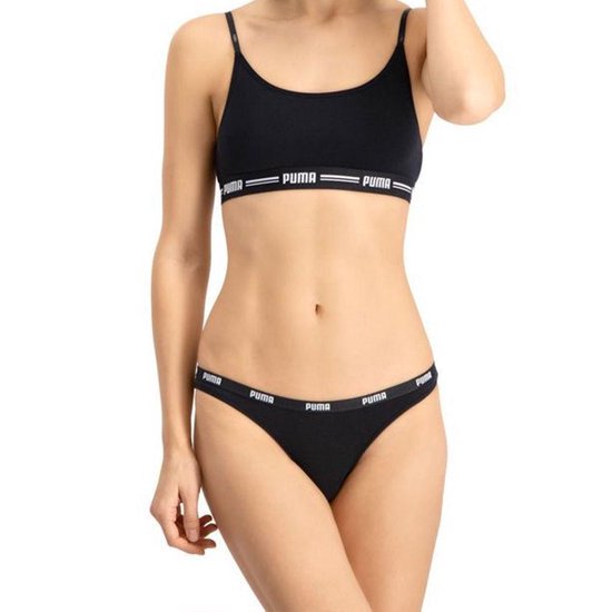 Puma - Iconic Bikini 2P - Dames Ondergoed - XS - Zwart