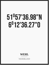 Poster/kaart WEHL met coördinaten