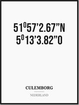 Poster/kaart CULEMBORG met coördinaten