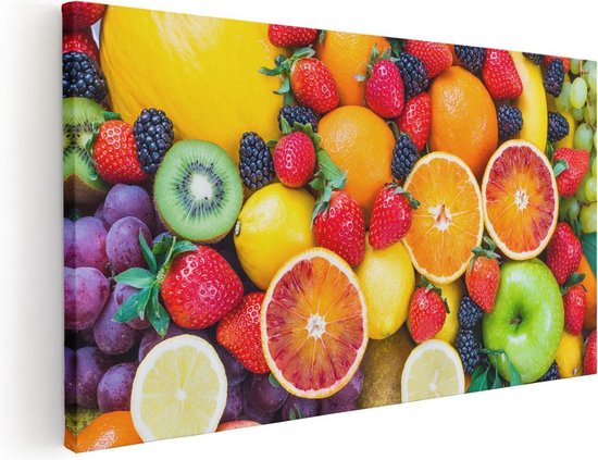 Artaza - Peinture sur toile - Fond de fruits colorés - 60x30 - Photo sur toile - Impression sur toile