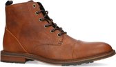 Sacha - Heren - Cognac leren veterboots - Maat 45