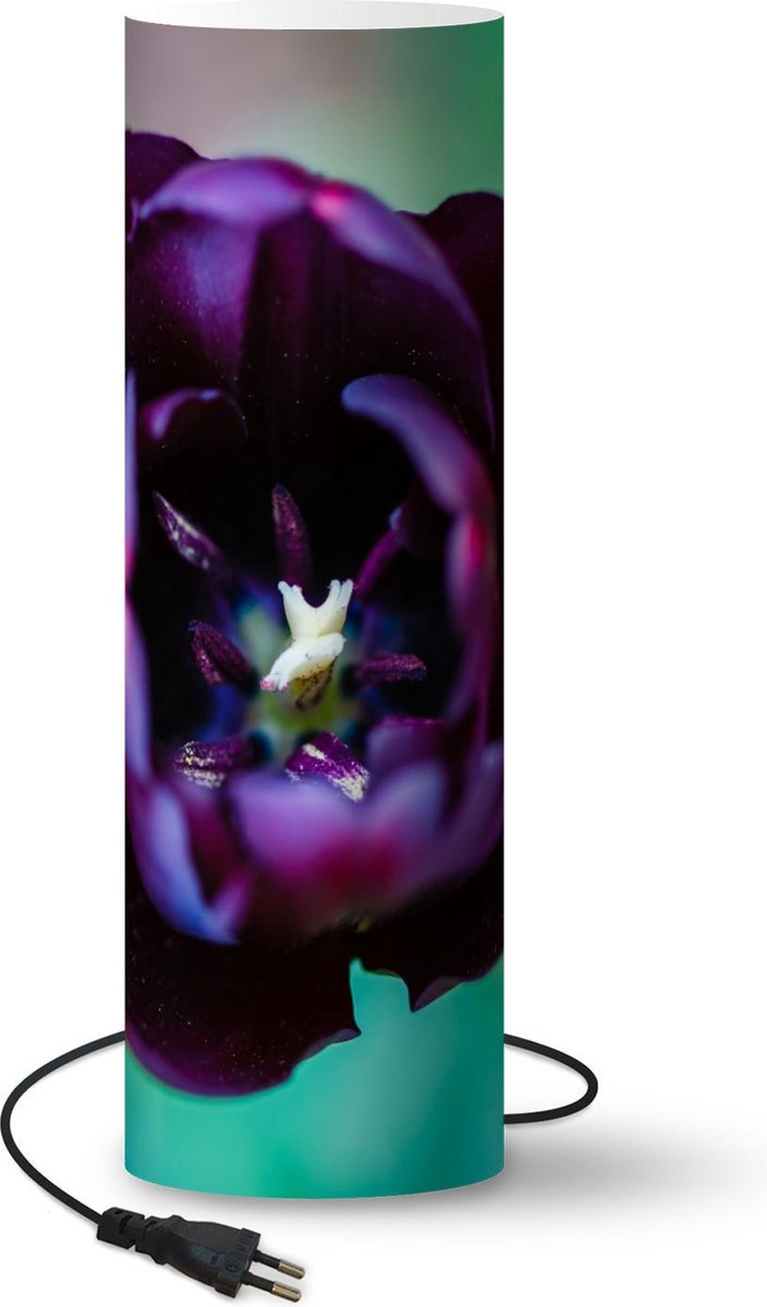 Lamp - Nachtlampje - Tafellamp slaapkamer - Perfecte paarse tulp - 70 cm hoog - Ø22.3 cm - Inclusief LED lamp