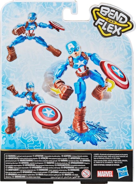 Jouet Figurine Captain America Bend and Flex Marvel Avengers Hasbro 2019  super héros 15 cm