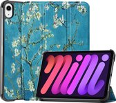 iPad Mini 6 Hoes Luxe Book Case Cover Hoesje (8,3 inch) - Bloesem