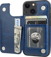 ShieldCase geschikt voor Apple iPhone 13 Mini wallet case - blauw