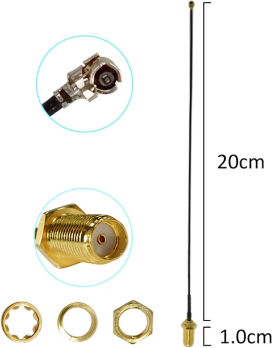 Antenne WiFi 2.4Ghz avec connecteur SMA vers uFL Ipex - Otronic