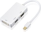 Adaptateur Mini Display Port vers DVI / VGA / Mini HDMI pour par exemple Macbook Pro (Blanc) HaverCo