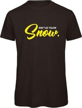 T-shirt zwart XXL - Don’t eat yellow snow - soBAD. | Foute apres ski outfit | kleding | verkleedkleren | wintersport t-shirt | wintersport dames en heren