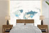 Papier peint - Papiers Papier peint photo Wereldkaart - Couleurs - Wit - Largeur 300 cm x Hauteur 300 cm