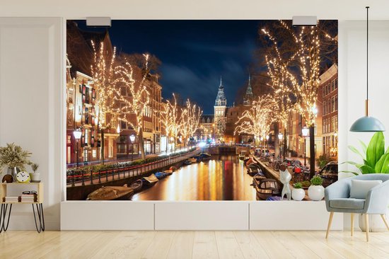 Papier Peint - Papier Papier peint photo Lumière - Nuit - Amsterdam - Largeur 360 cm x hauteur 240 cm