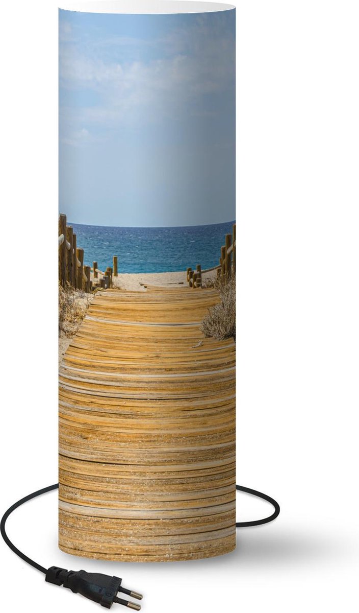 Lamp - Nachtlampje - Tafellamp slaapkamer - Strand - Zee - Pad - 50 cm hoog - Ø15.9 cm - Inclusief LED lamp