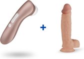 Satisfyer Pro 2 - Clitorisstimulator + Stevige Realistische Dildo met Balzak en Zuignap - 18cm