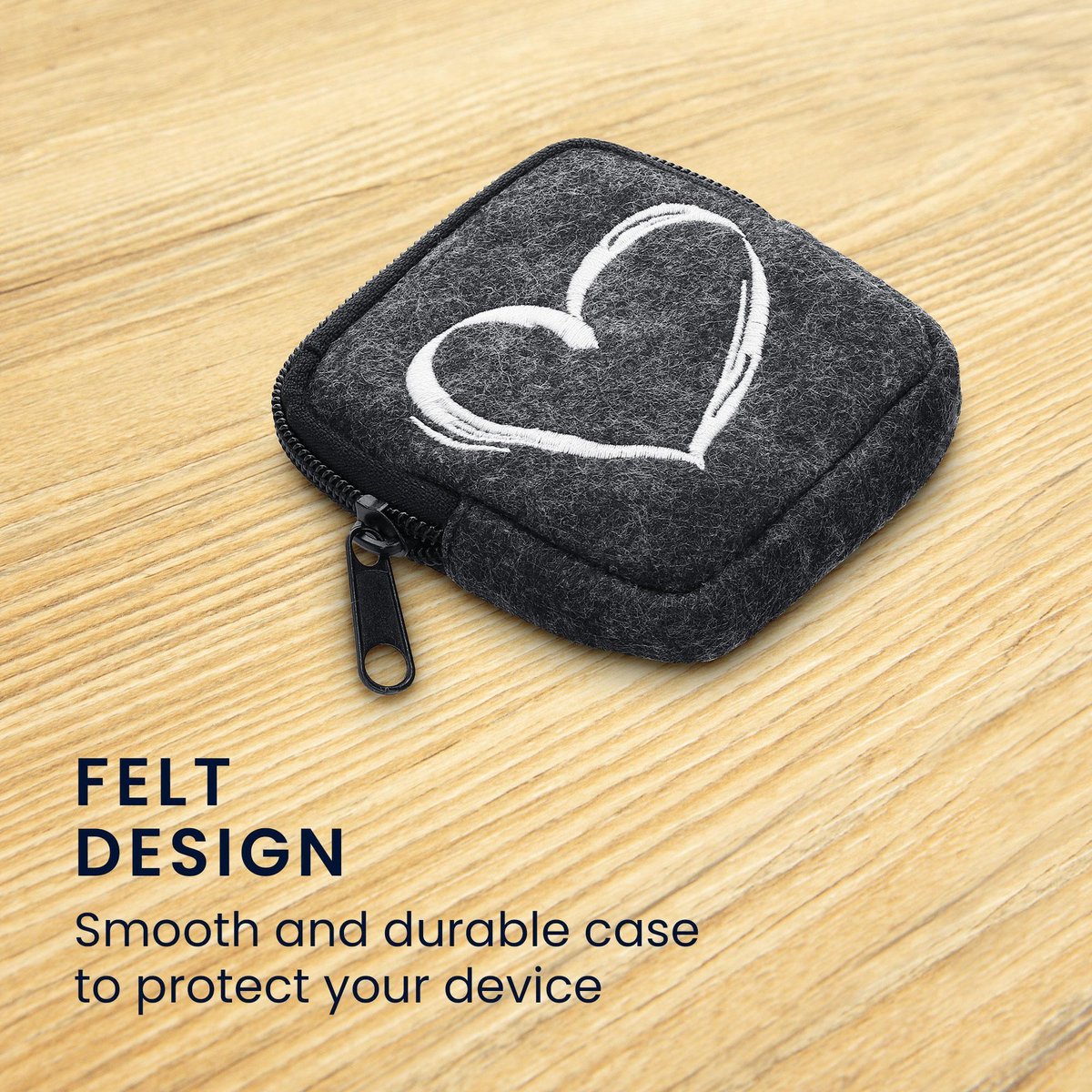 kwmobile hoes compatibel met Bosch Intuvia - Hoesje van vilt voor e-bike display - Cover in wit/donkergrijs - DESIGN