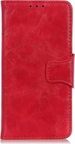 Shop4 - Motorola Moto E7i Power Hoesje - Wallet Case met Pasjeshouder Cabello Rood