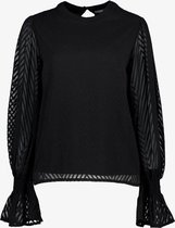 TwoDay dames blouse met trompetmouwen - Zwart - Maat XL