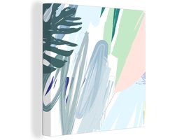 Canvas Schilderij Zomer - Vlek - Kleur - Abstract - 20x20 cm - Wanddecoratie