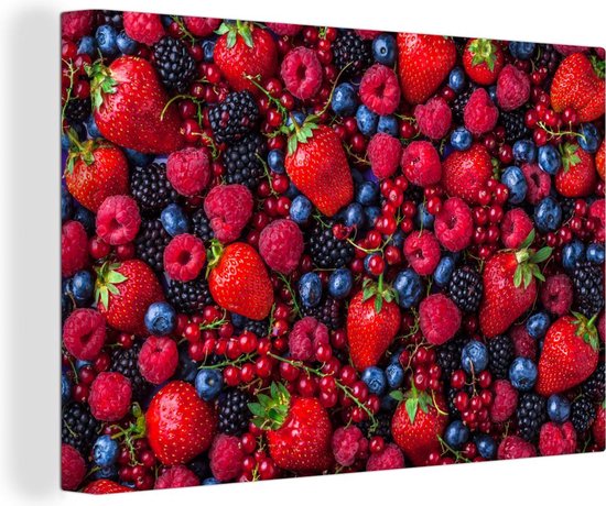 Tableau sur Toile Fruit - Forêt - Fraise - 140x90 cm - Décoration murale
