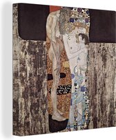 Canvas Schilderij De drie levensfasen van de vrouw - Gustav Klimt - 50x50 cm - Wanddecoratie