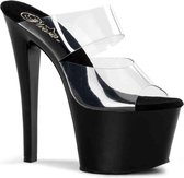 Pleaser Muiltjes -41 Shoes- SKY-302 Paaldans schoenen Zwart/Transparant