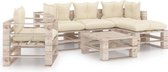 Medina 6-delige Loungeset met kussens pallet grenenhout