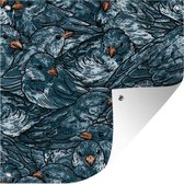 Posters de jardin Vogel - Blauw - Motif - 50x50 cm - Toile de jardin - Poster extérieur