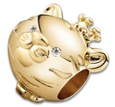 Tracelet - Zilveren bedels Bedel Chinese astrologie Tijger | Horoscoop bedel 2022 | Verguld 925 Sterling Zilver - Pandora compatible - 925 Zilver Certificaat - Valentijn cadeau