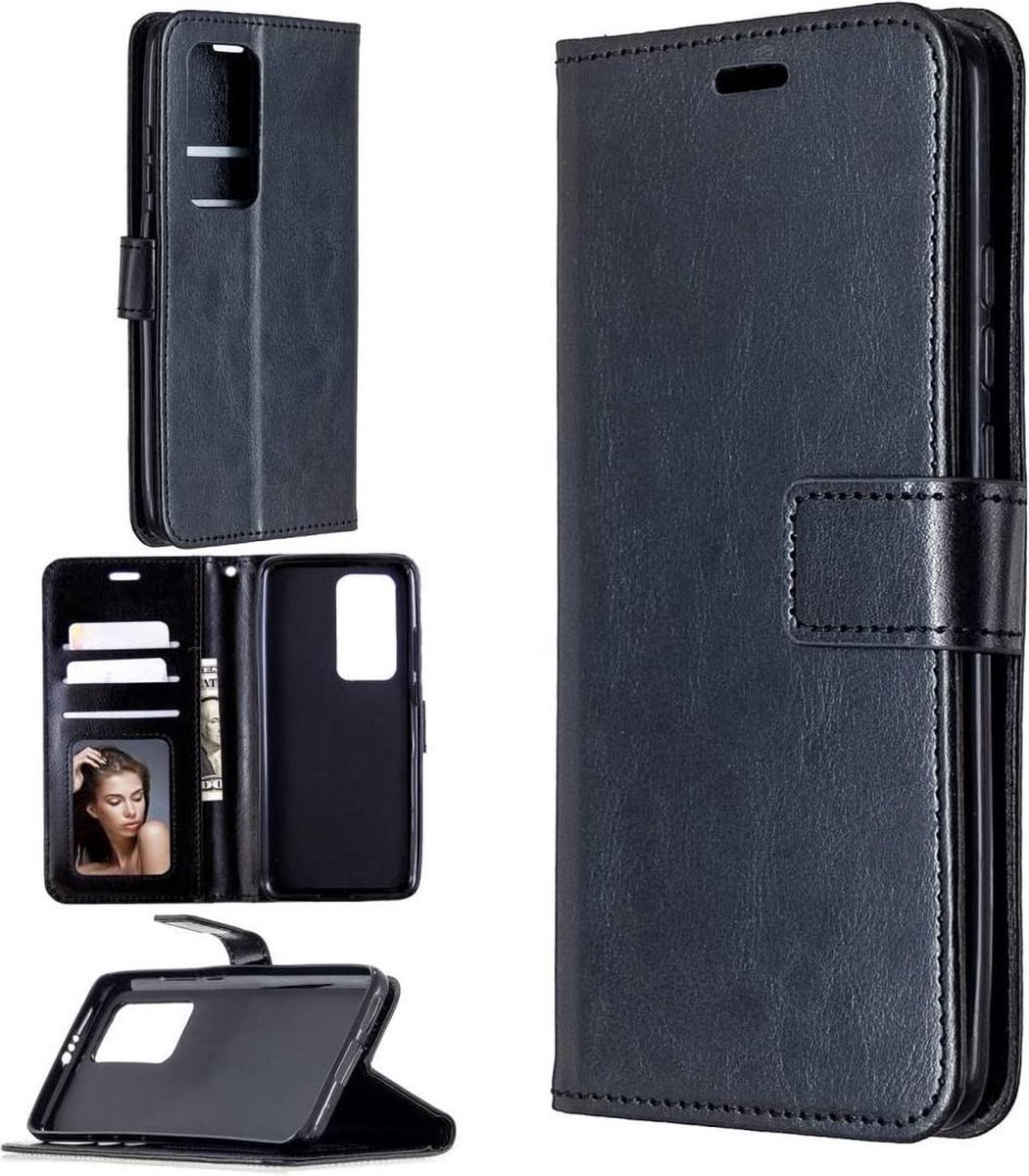 Portemonnee Book Case Hoesje Geschikt voor: Huawei P Smart 2021 - zwart