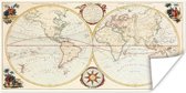 Wereldkaarten - Wereldkaart - Retro - Geschiedenis - 160x80 cm