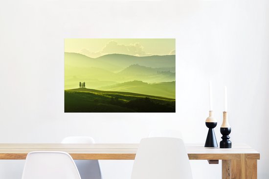 Les collines de la Toscane avec vue sur les paysages Poster 60x40 cm - Tirage photo sur Poster (décoration murale salon / chambre)