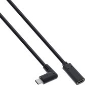Premium USB-C haaks naar USB-C verlengkabel - USB3.0 - tot 20V/3A / zwart - 1,5 meter