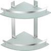 Hoekplank 2 etages en GLAS ALUMINIUM TABARCA