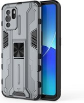 Voor OPPO Reno6 Z Supersonic PC + TPU Schokbestendige beschermhoes met houder (grijs)