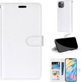 Pure Color Horizontale Flip PU Lederen Case met Houder & Kaartsleuven & Portemonnee & Fotolijst Voor iPhone 13 Pro Max (Wit)