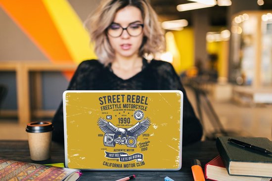 Sticker ordinateur portable - 12,3 pouces - Moteur - Vintage - Citation