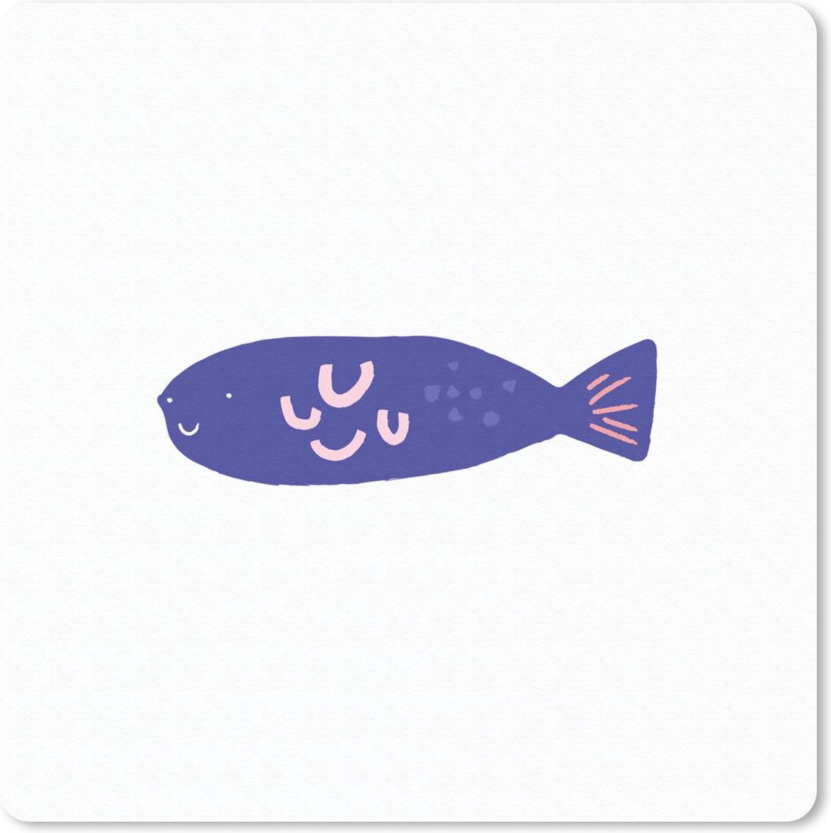 Muismat 30x30 cm - Mousepad Vis - Pastel - Paars - Muismatten