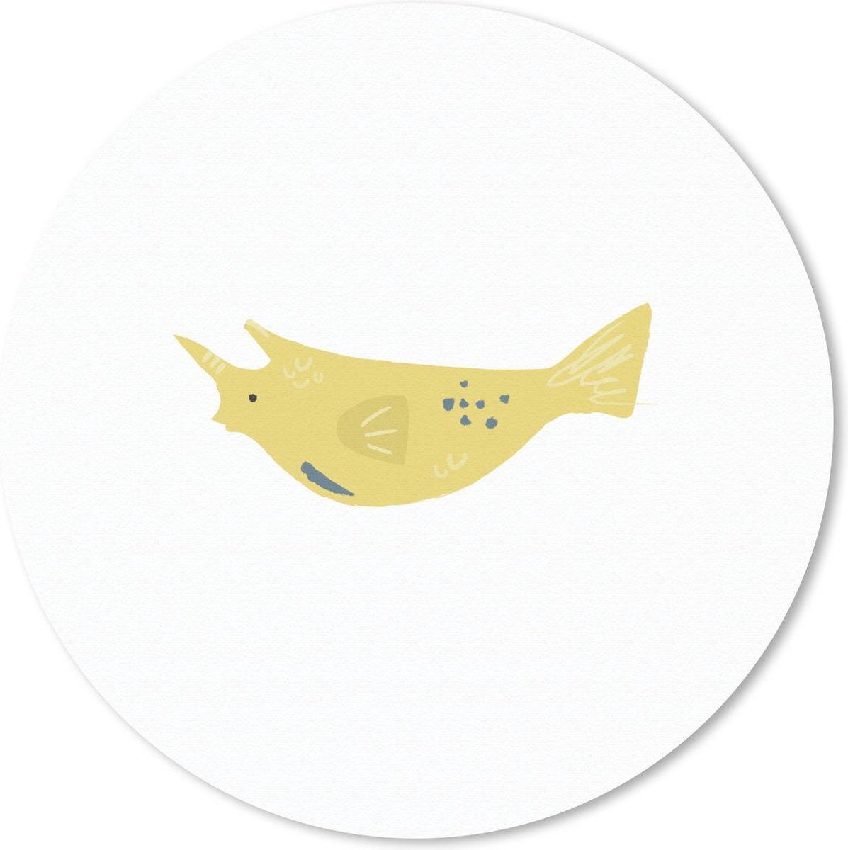 Muismat rond 30x30 cm - Mousepad Pastel - Vis - Geel - Ronde muismatten
