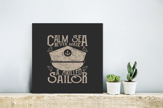 Plaque Murale Métal - Décoration murale Métal - Vintage - Voile - Chapeau - 20x20 cm - Dibond