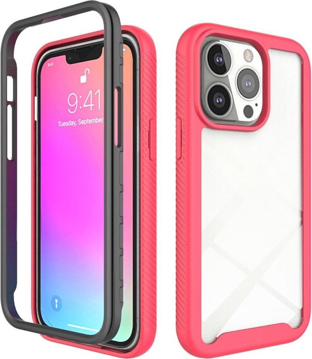 Hoesje Volledig Schokbestendig Hybride Cover Rood Geschikt voor Apple iPhone 13 Pro