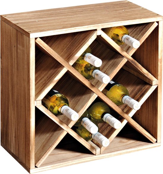 Casier à bouteilles de vin en bois/casier à vin marron pour 20 bouteilles  25 x 50 x 50... | bol