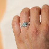 Amaris | Ring 925 zilver met amazoniet edelsteen | edelstenen sieraden | dames ringen zilver | Maat 16,5