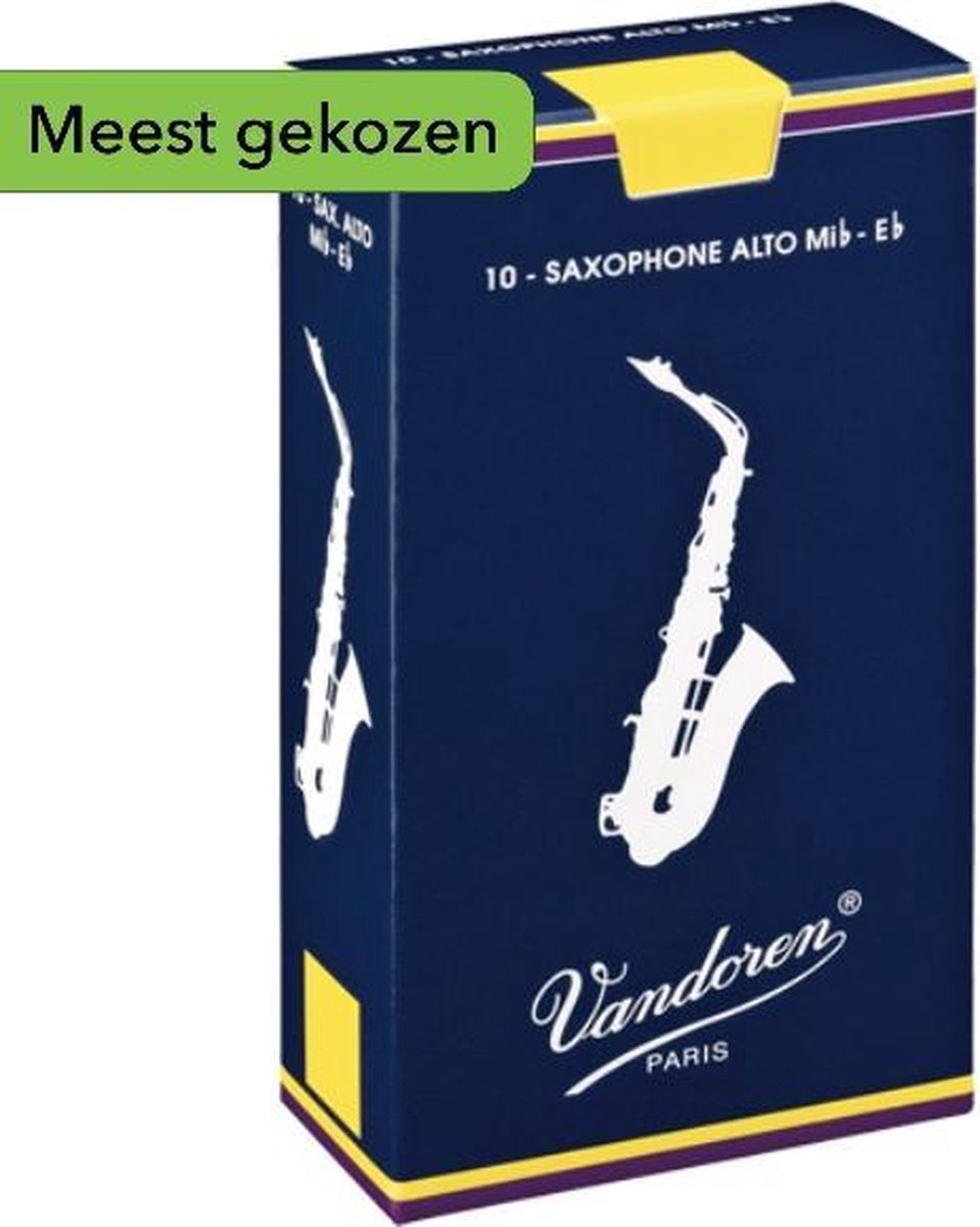 Boîte de 10 anches de Saxophone Alto traditionnel, force 1.5/ 2.5
